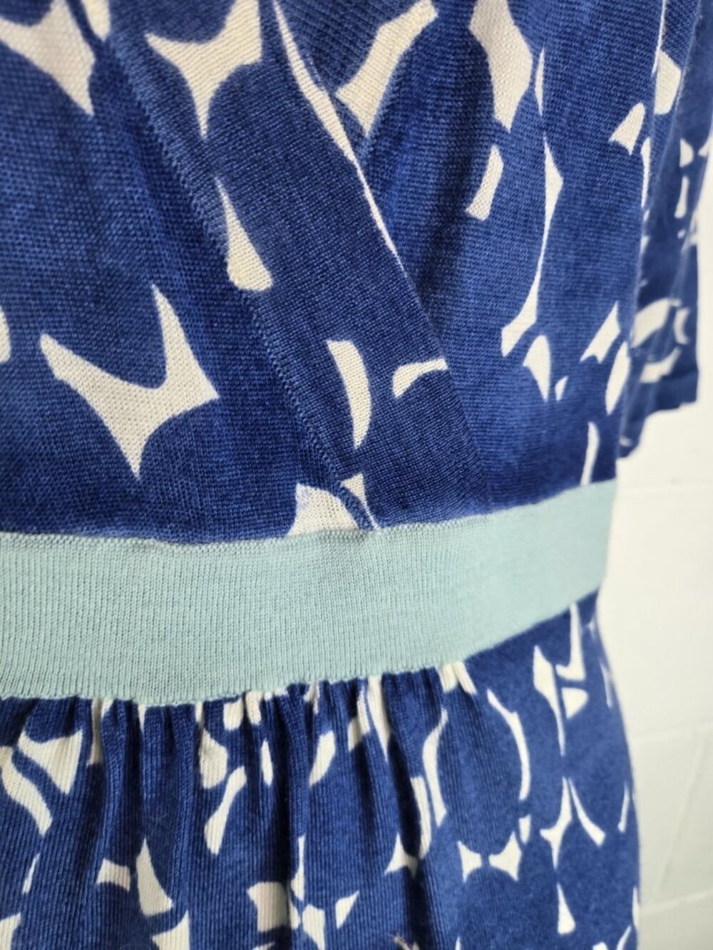 Boden 100% Wool Sweater Dress Surplice V Neck Floral Midi Long Dress - Picture 3 of 9
